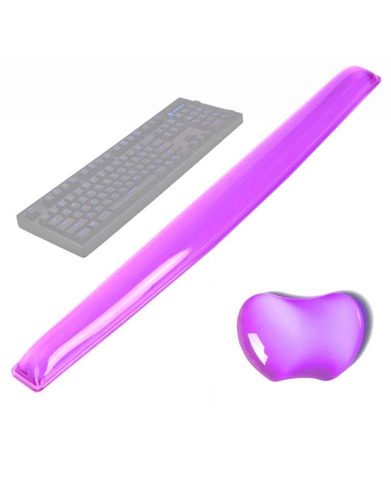 ABRONDA Silicone Gel Keyboard Wrist Rest Set Plus - ABRONDA Keyboard & Mouse Wrist Support Pad Office, Computer, Laptop, Mac - Durable, Comfortable and Pain Relief- Purple Set - Image 1